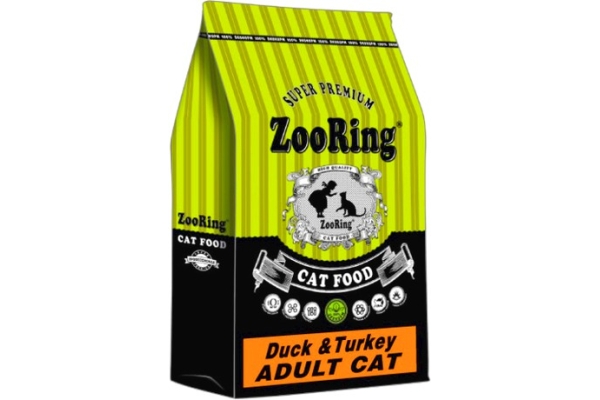Корм для взрослых кошек ZooRing Adult Cat Duck & Turkey (микс из двух гранул индейка и утка)