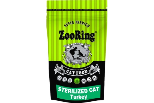 Корм для стерилизованных кошек и кастрированных котов ZooRing Sterilized Cat Turkey индейка