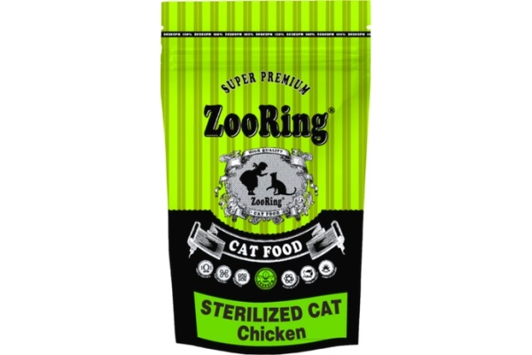 Корм для стерилизованных кошек и кастрированных котов ZooRing Sterilized Cat Chicken курица