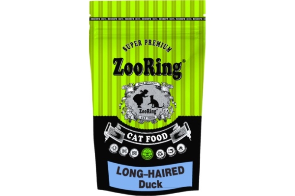Корм для длинношерстных кошек ZooRing LONG-HAIRED CATS Duck утка