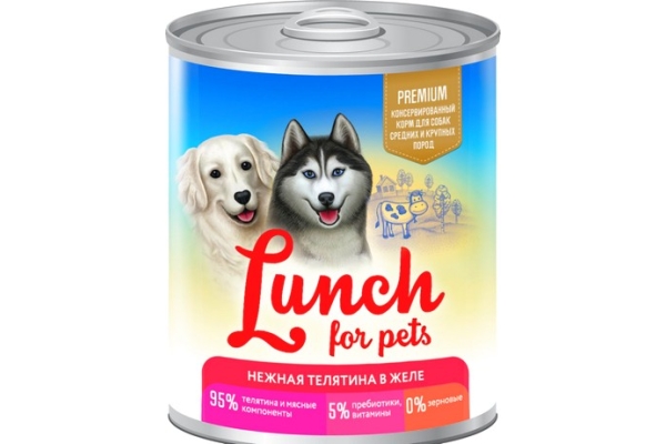 Консервированный корм для собак «Lunch for pets» Говядина с сердцем