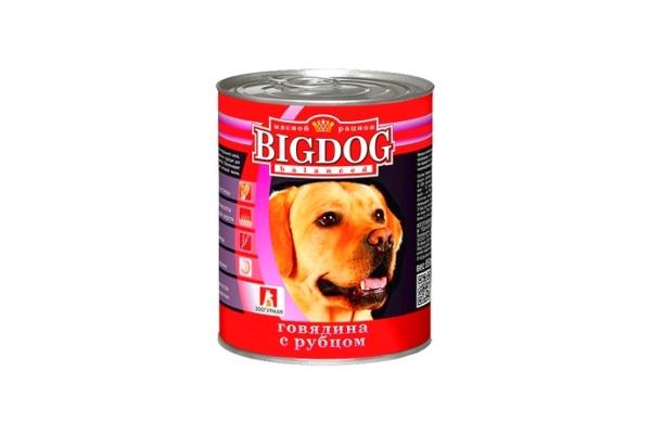 Консервированный корм для собак Зоогурман Big Dog Говядина с рубцом
