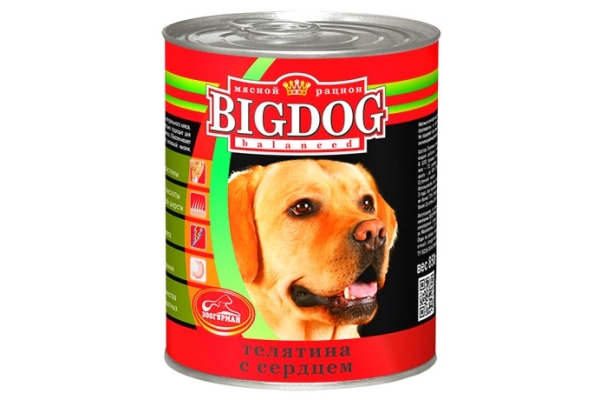 Консервированный корм для собак Зоогурман Big Dog Телятина с сердцем