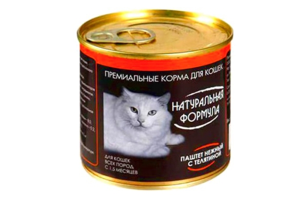 Консервированный корм для кошек Натуральная формула паштет телятина