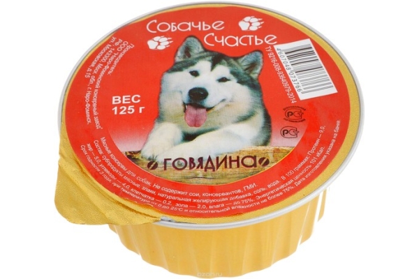 Консервированный корм для собак Собачье счастье говядина