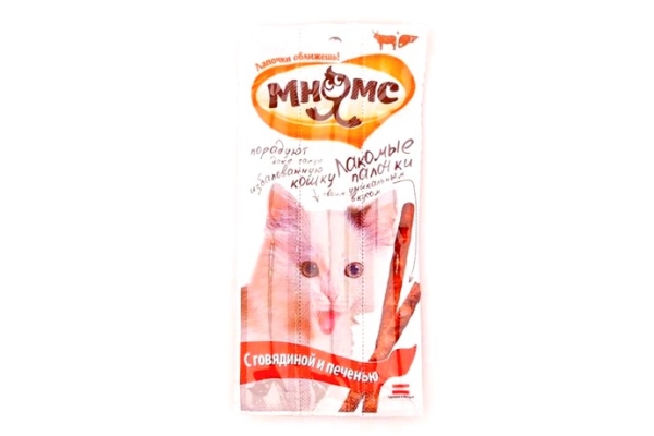 Лакомая палочка для кошек Мнямс говядина/печень 