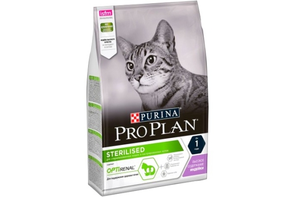 Корм сухой для стерилизованных кошек  с индейкой  Pro Plan Cat
