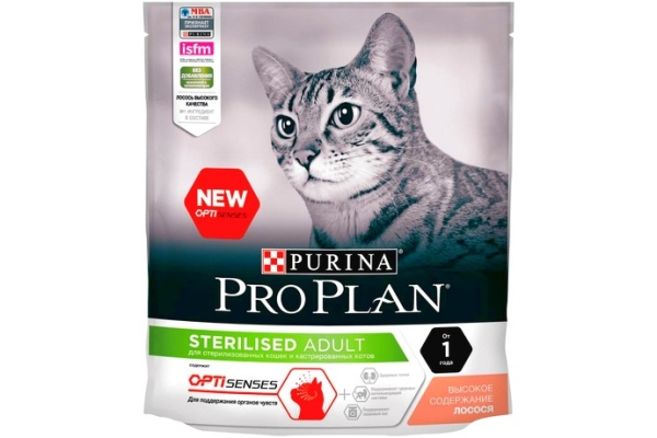 Корм для кошек при стерилизации и кастрации c чувствительным пищеварением Purina Pro Plan с треской и форелью
