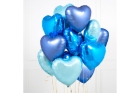 Фольгированные шары Сердца Голубые